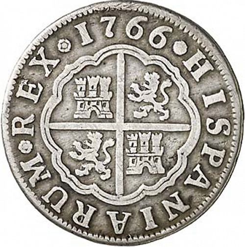 2 Reales Reverse Image minted in SPAIN in 1766VC (1759-88  -  CARLOS III)  - The Coin Database
