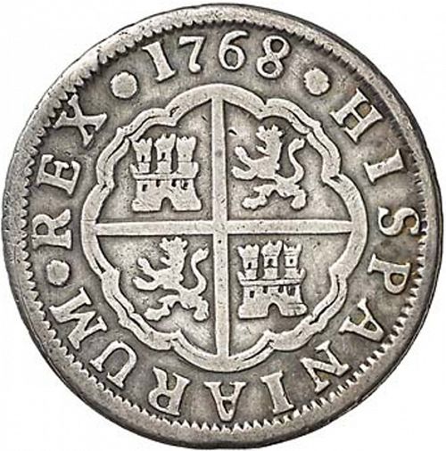 2 Reales Reverse Image minted in SPAIN in 1768CF (1759-88  -  CARLOS III)  - The Coin Database