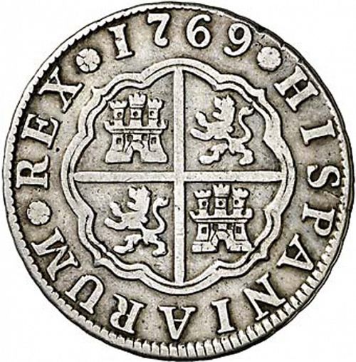 2 Reales Reverse Image minted in SPAIN in 1769PJ (1759-88  -  CARLOS III)  - The Coin Database