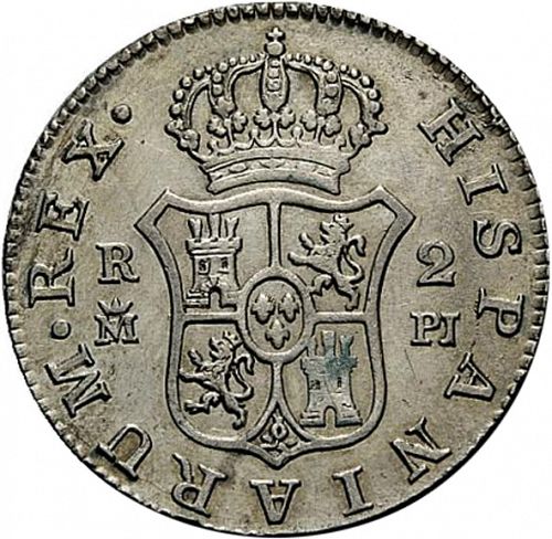 2 Reales Reverse Image minted in SPAIN in 1774PJ (1759-88  -  CARLOS III)  - The Coin Database