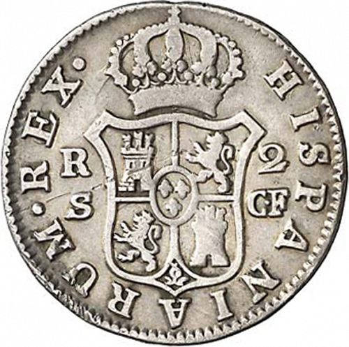 2 Reales Reverse Image minted in SPAIN in 1776CF (1759-88  -  CARLOS III)  - The Coin Database