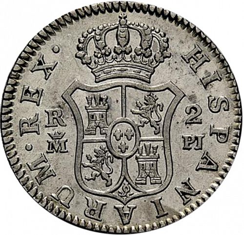 2 Reales Reverse Image minted in SPAIN in 1779PJ (1759-88  -  CARLOS III)  - The Coin Database