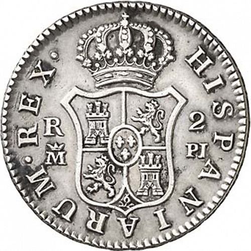 2 Reales Reverse Image minted in SPAIN in 1780PJ (1759-88  -  CARLOS III)  - The Coin Database