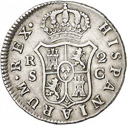 2 Reales Reverse Image minted in SPAIN in 1788C (1759-88  -  CARLOS III)  - The Coin Database