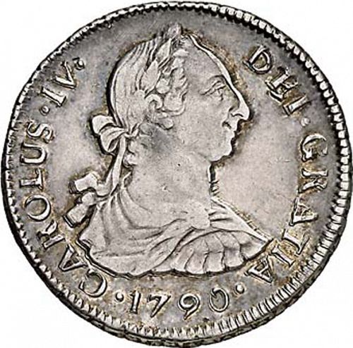 2 Reales Obverse Image minted in SPAIN in 1790DA (1788-08  -  CARLOS IV)  - The Coin Database