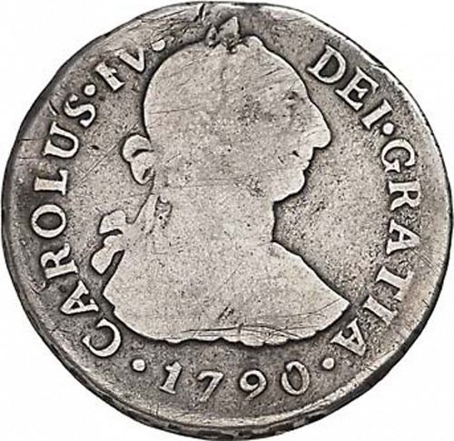 2 Reales Obverse Image minted in SPAIN in 1790IJ (1788-08  -  CARLOS IV)  - The Coin Database