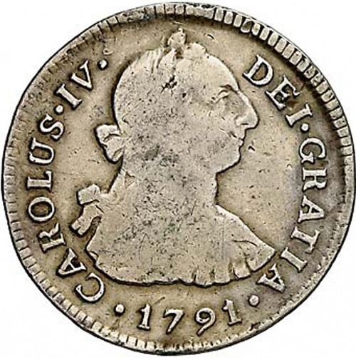2 Reales Obverse Image minted in SPAIN in 1791IJ (1788-08  -  CARLOS IV)  - The Coin Database