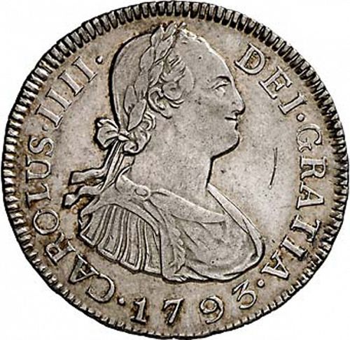 2 Reales Obverse Image minted in SPAIN in 1793M (1788-08  -  CARLOS IV)  - The Coin Database