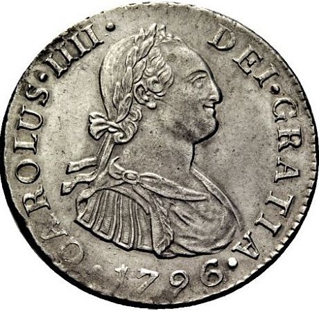 2 Reales Obverse Image minted in SPAIN in 1796IJ (1788-08  -  CARLOS IV)  - The Coin Database