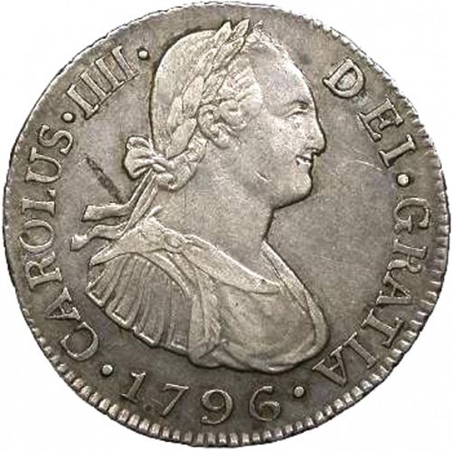 2 Reales Obverse Image minted in SPAIN in 1796M (1788-08  -  CARLOS IV)  - The Coin Database