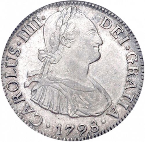 2 Reales Obverse Image minted in SPAIN in 1798FM (1788-08  -  CARLOS IV)  - The Coin Database