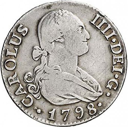 2 Reales Obverse Image minted in SPAIN in 1798MF (1788-08  -  CARLOS IV)  - The Coin Database