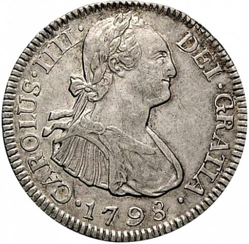 2 Reales Obverse Image minted in SPAIN in 1798M (1788-08  -  CARLOS IV)  - The Coin Database