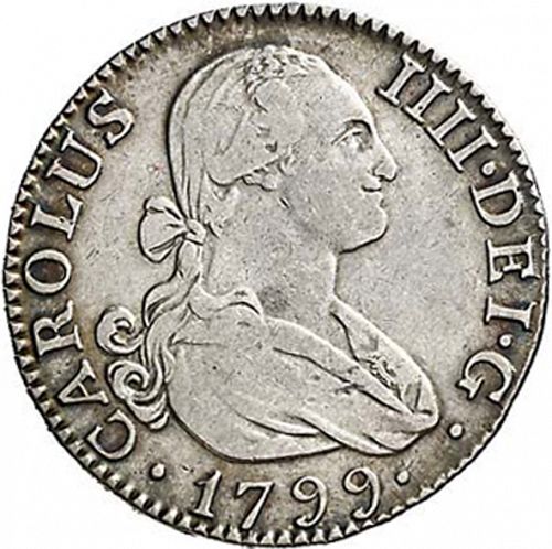 2 Reales Obverse Image minted in SPAIN in 1799MF (1788-08  -  CARLOS IV)  - The Coin Database