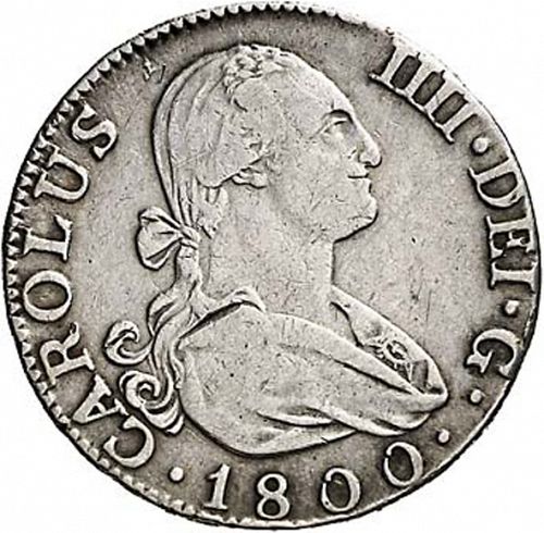 2 Reales Obverse Image minted in SPAIN in 1800FA (1788-08  -  CARLOS IV)  - The Coin Database