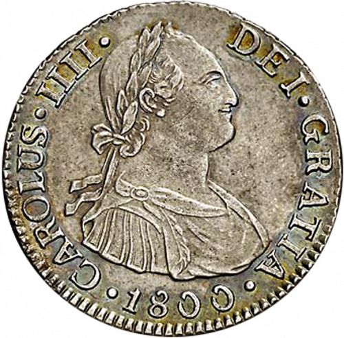 2 Reales Obverse Image minted in SPAIN in 1800IJ (1788-08  -  CARLOS IV)  - The Coin Database