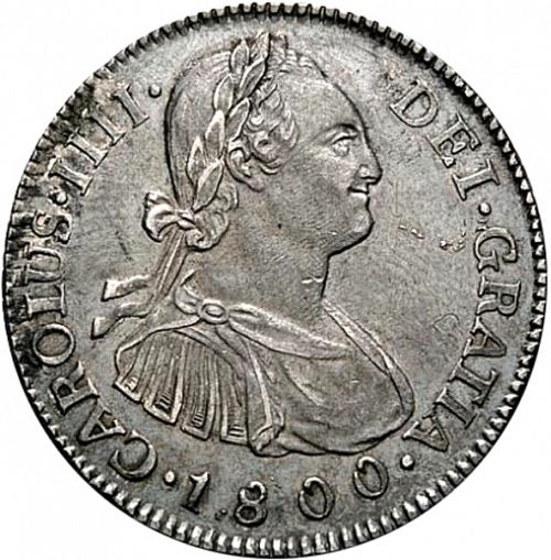 2 Reales Obverse Image minted in SPAIN in 1800M (1788-08  -  CARLOS IV)  - The Coin Database