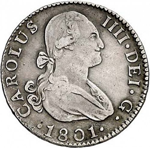 2 Reales Obverse Image minted in SPAIN in 1801CN (1788-08  -  CARLOS IV)  - The Coin Database
