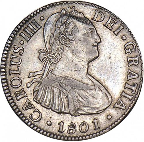 2 Reales Obverse Image minted in SPAIN in 1801FT (1788-08  -  CARLOS IV)  - The Coin Database