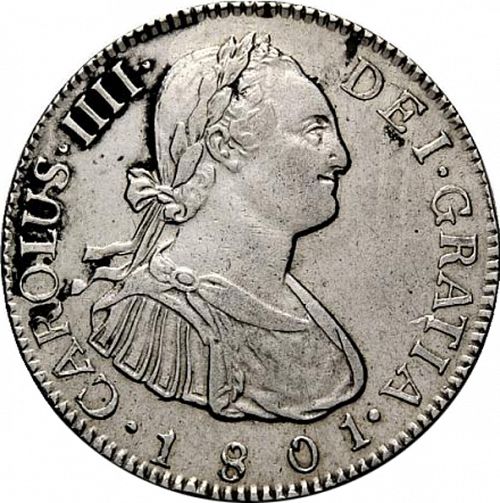 2 Reales Obverse Image minted in SPAIN in 1801M (1788-08  -  CARLOS IV)  - The Coin Database