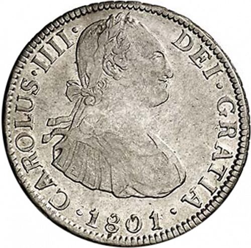 2 Reales Obverse Image minted in SPAIN in 1801PP (1788-08  -  CARLOS IV)  - The Coin Database
