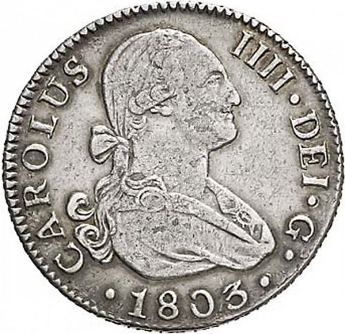 2 Reales Obverse Image minted in SPAIN in 1803CN (1788-08  -  CARLOS IV)  - The Coin Database