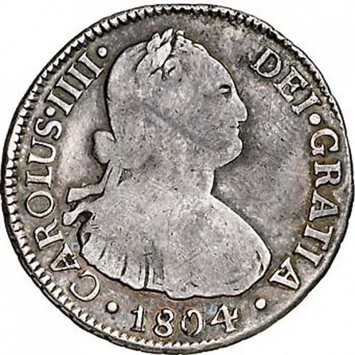 2 Reales Obverse Image minted in SPAIN in 1804FJ (1788-08  -  CARLOS IV)  - The Coin Database