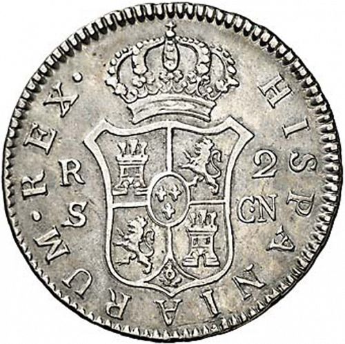 2 Reales Obverse Image minted in SPAIN in 1805CN (1788-08  -  CARLOS IV)  - The Coin Database
