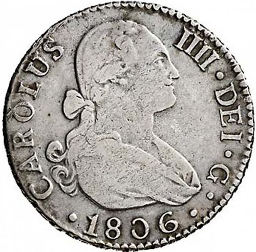 2 Reales Obverse Image minted in SPAIN in 1806CN (1788-08  -  CARLOS IV)  - The Coin Database