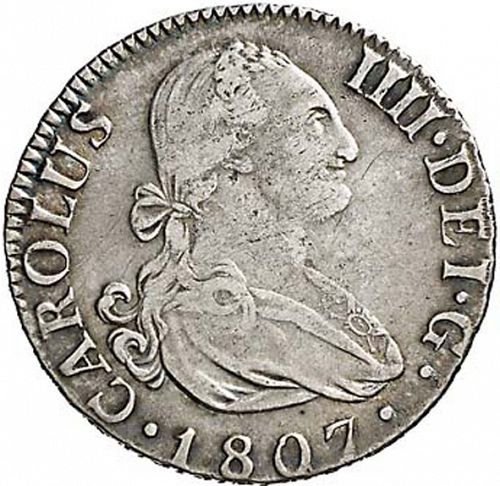 2 Reales Obverse Image minted in SPAIN in 1807AI (1788-08  -  CARLOS IV)  - The Coin Database