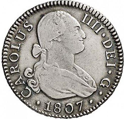 2 Reales Obverse Image minted in SPAIN in 1807CN (1788-08  -  CARLOS IV)  - The Coin Database