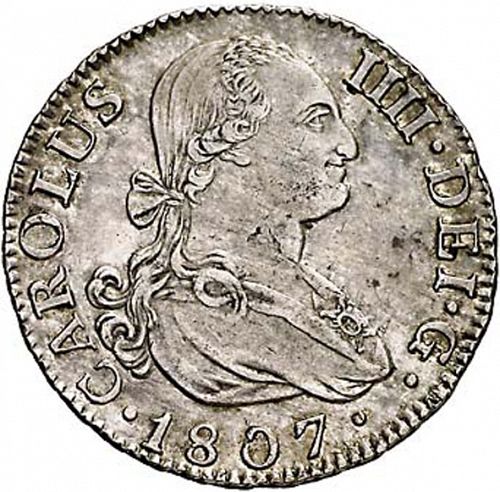 2 Reales Obverse Image minted in SPAIN in 1807FA (1788-08  -  CARLOS IV)  - The Coin Database