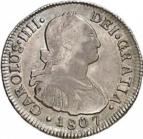 2 Reales Obverse Image minted in SPAIN in 1807FJ (1788-08  -  CARLOS IV)  - The Coin Database