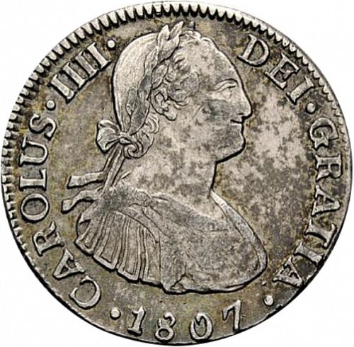 2 Reales Obverse Image minted in SPAIN in 1807TH (1788-08  -  CARLOS IV)  - The Coin Database