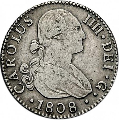 2 Reales Obverse Image minted in SPAIN in 1808CN (1788-08  -  CARLOS IV)  - The Coin Database