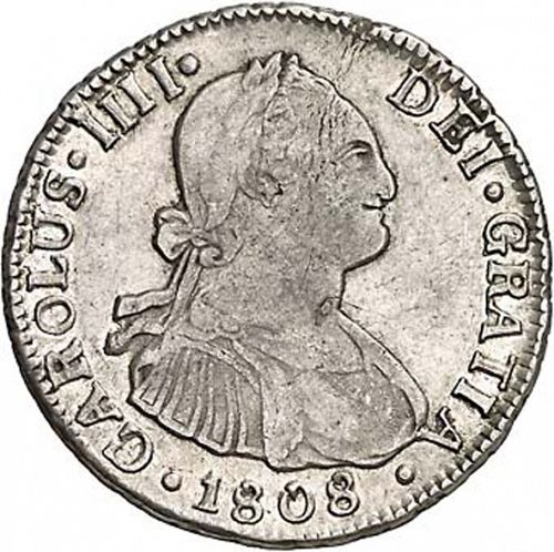 2 Reales Obverse Image minted in SPAIN in 1808FJ (1788-08  -  CARLOS IV)  - The Coin Database