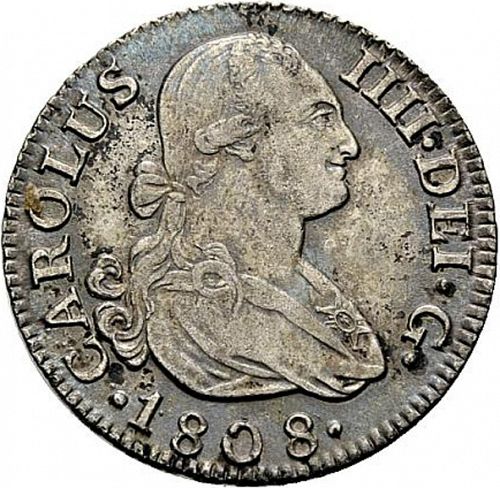 2 Reales Obverse Image minted in SPAIN in 1808IG (1788-08  -  CARLOS IV)  - The Coin Database