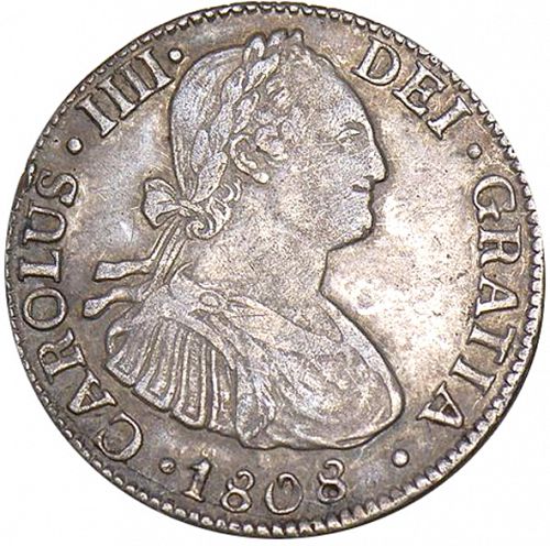 2 Reales Obverse Image minted in SPAIN in 1808TH (1788-08  -  CARLOS IV)  - The Coin Database