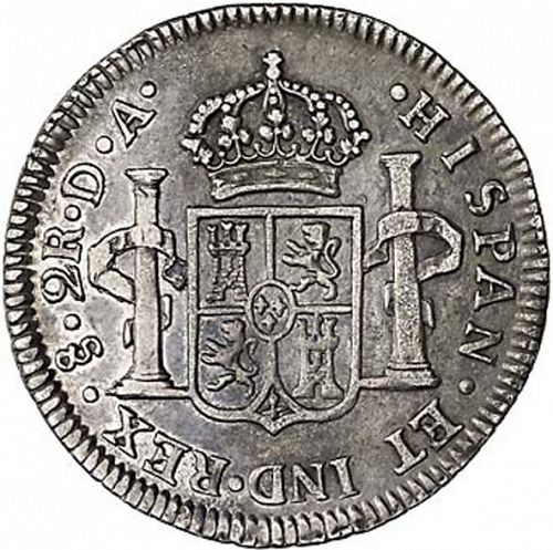 2 Reales Reverse Image minted in SPAIN in 1790DA (1788-08  -  CARLOS IV)  - The Coin Database