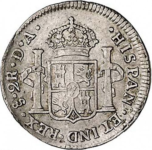 2 Reales Reverse Image minted in SPAIN in 1792DA (1788-08  -  CARLOS IV)  - The Coin Database