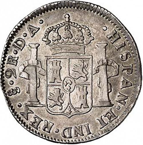 2 Reales Reverse Image minted in SPAIN in 1793DA (1788-08  -  CARLOS IV)  - The Coin Database