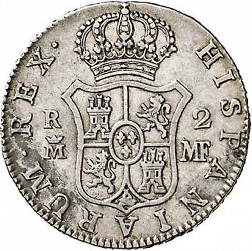 2 Reales Reverse Image minted in SPAIN in 1793MF (1788-08  -  CARLOS IV)  - The Coin Database