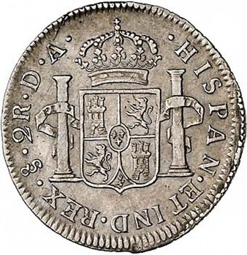 2 Reales Reverse Image minted in SPAIN in 1794DA (1788-08  -  CARLOS IV)  - The Coin Database