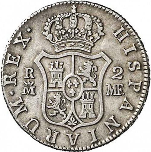 2 Reales Reverse Image minted in SPAIN in 1796MF (1788-08  -  CARLOS IV)  - The Coin Database