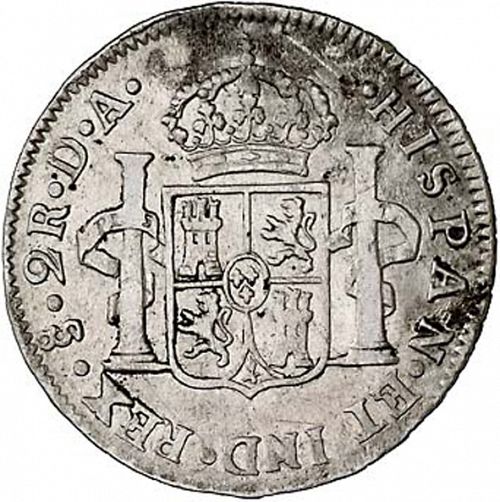 2 Reales Reverse Image minted in SPAIN in 1797DA (1788-08  -  CARLOS IV)  - The Coin Database
