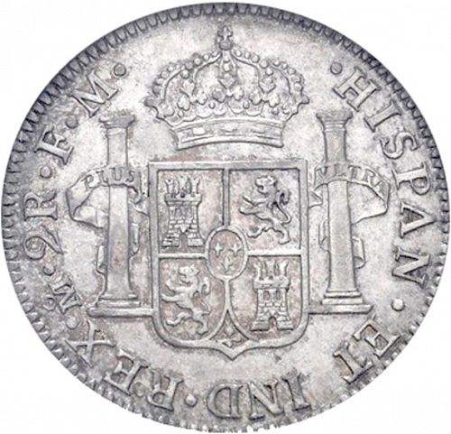 2 Reales Reverse Image minted in SPAIN in 1798FM (1788-08  -  CARLOS IV)  - The Coin Database