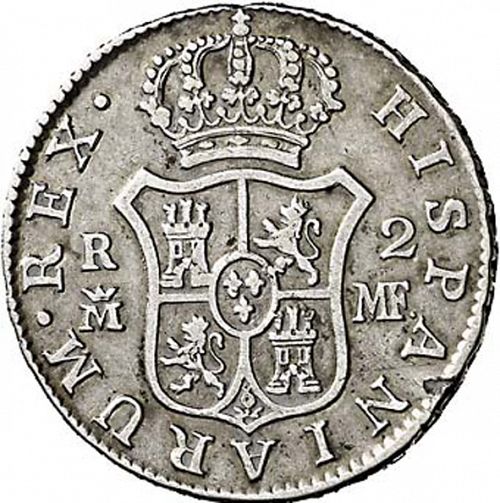 2 Reales Reverse Image minted in SPAIN in 1798MF (1788-08  -  CARLOS IV)  - The Coin Database