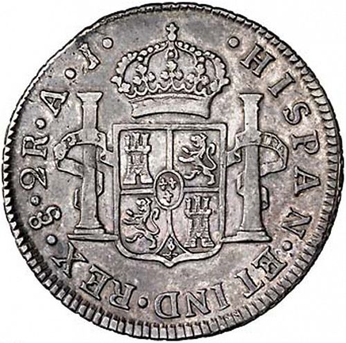 2 Reales Reverse Image minted in SPAIN in 1800AJ (1788-08  -  CARLOS IV)  - The Coin Database