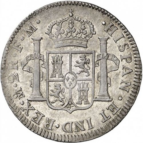 2 Reales Reverse Image minted in SPAIN in 1800FM (1788-08  -  CARLOS IV)  - The Coin Database