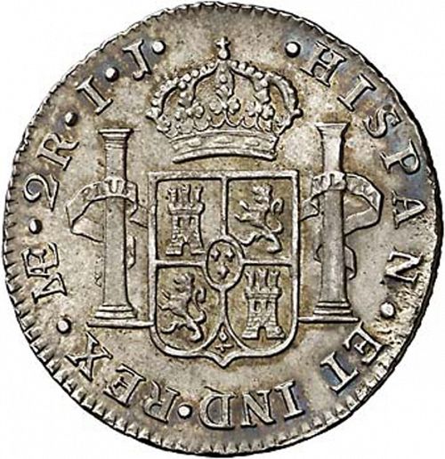2 Reales Reverse Image minted in SPAIN in 1800IJ (1788-08  -  CARLOS IV)  - The Coin Database
